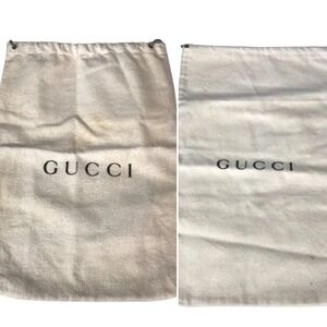 Authentic Gucci Dust Bags Covers Drawstring Lot Of 2‎ Made In Italy Cotton